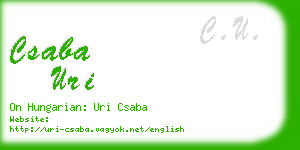 csaba uri business card